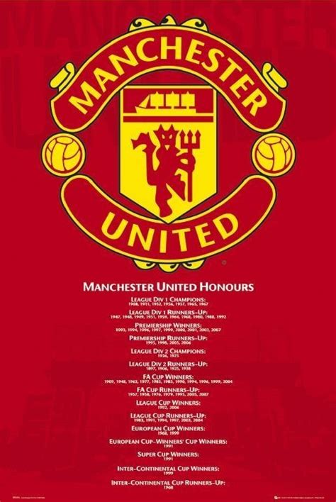 Manchester United - honours Poster | Sold at UKposters