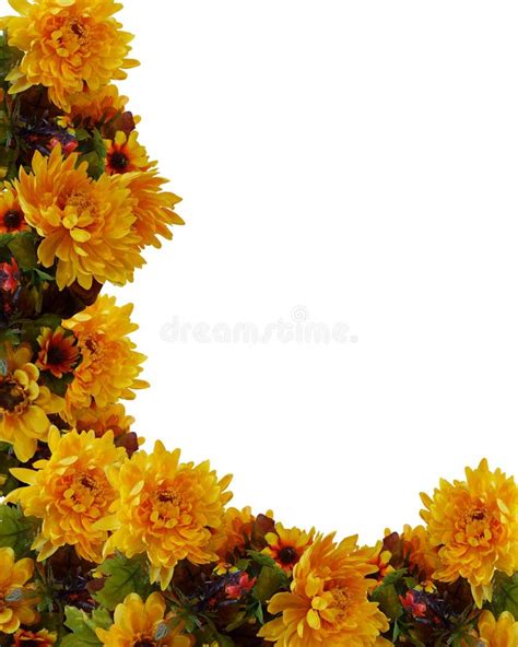 Autumn Fall Border Flowers stock illustration. Illustration of harvest - 11534867