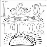 Taco Coloring Page Sheet  Mexican Food sketch template