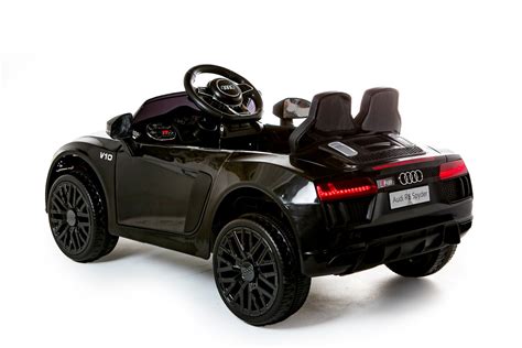 12V Licensed Black Audi R8 Spyder Battery Ride On Car - Kids Electric Cars