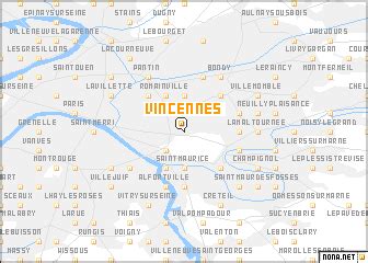 Vincennes (France) map - nona.net