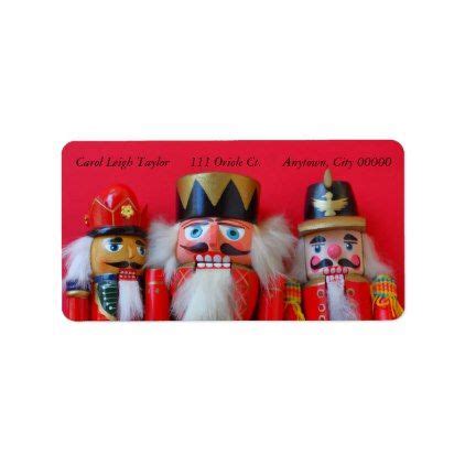 Nutcrackers in red uniforms label | Zazzle.com | Holiday card diy, Custom holiday card, Label ...