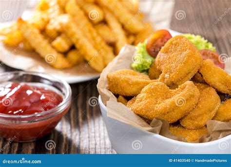 Chicken Nuggets (with Chips) Stock Photo - Image: 41403540