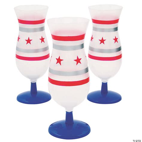 Patriotic Plastic Hurricane Glasses | Oriental Trading