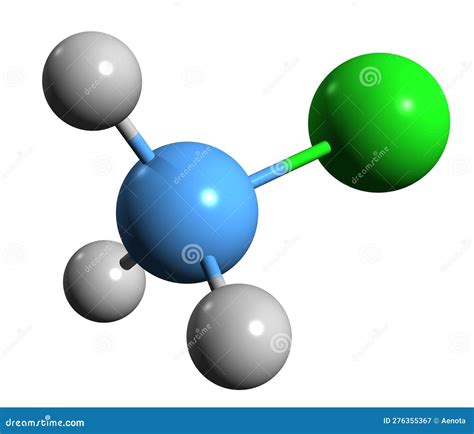 3D Image of Chloromethane Skeletal Formula Stock Illustration ...