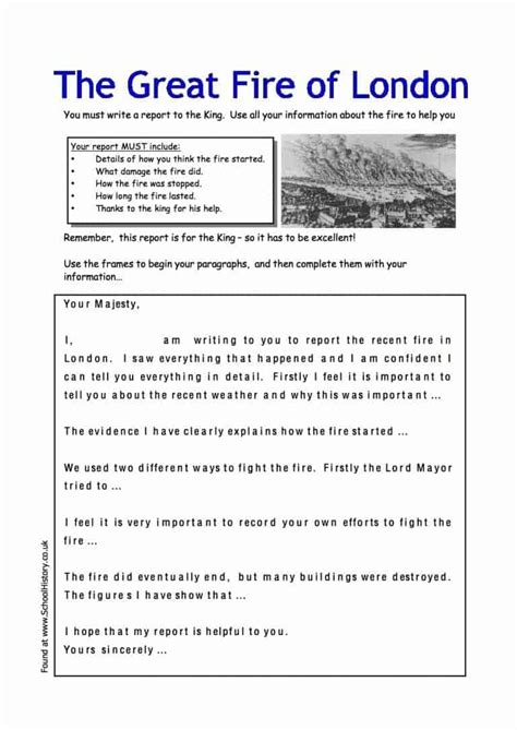 Great Fire Of London Worksheets | KS3 & KS4 Lesson Resources