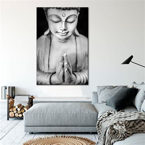 Buddha Canvas Wall Art Buddhism Wall Art Black and White - Etsy