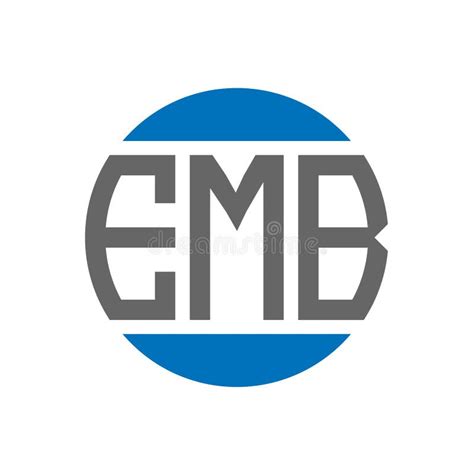 EMB Letter Logo Design on White Background. EMB Creative Initials Circle Logo Concept Stock ...