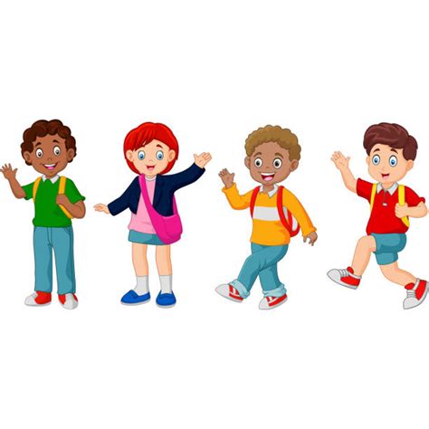 Kid Waving Goodbye stock vectors - iStock