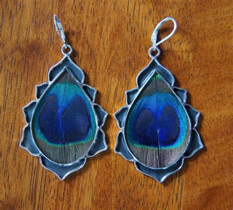 Silver Peacock earrings. | Etsy | Peacock earrings, Earrings, Peacock