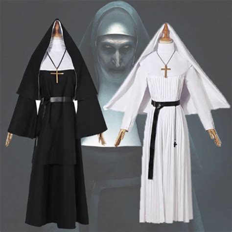 New The Conjuring Scary The Nun Valak Sister Irene Dress Cosplay Costume Halloween Women Dress ...