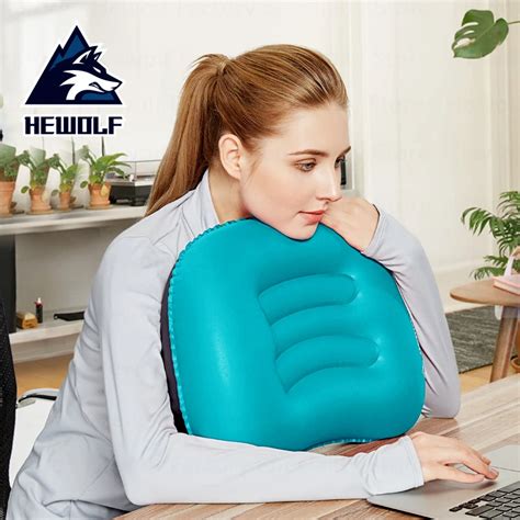 Hewolf Ultralight Camping Inflatable Pillows Comfortable Soft Inflatable Square Travel Pillows ...