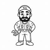 Plumber Fixing Pipes Coloring  Page sketch template