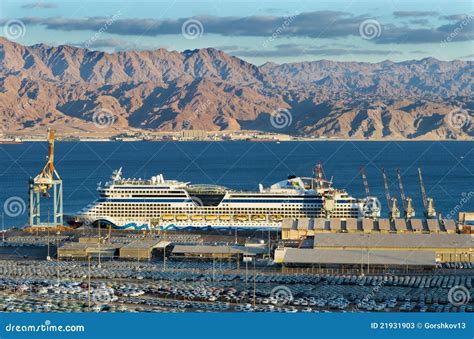 Cruise Ship in Port of Eilat, Israel Editorial Stock Photo - Image of ...