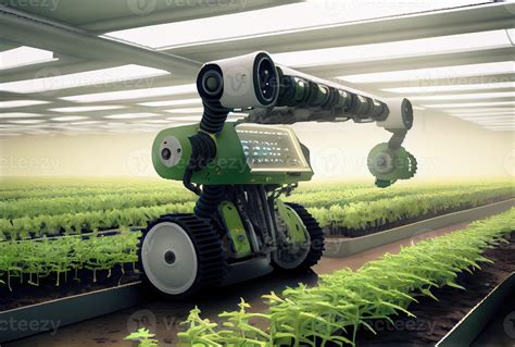 Robot farming harvesting agricultural products in greenhouse ...