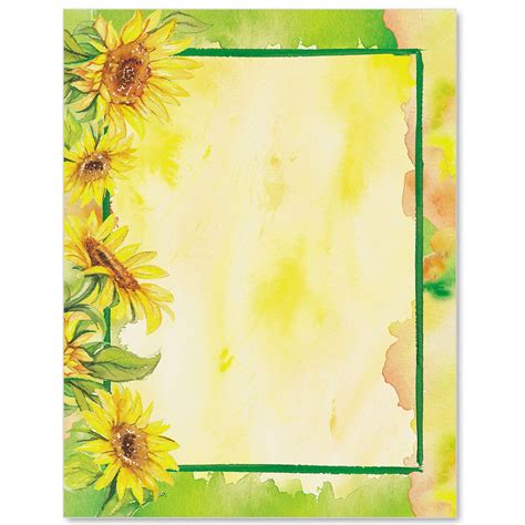 Sunflower Garden Border Papers | Borders for paper, Sunflower garden ...