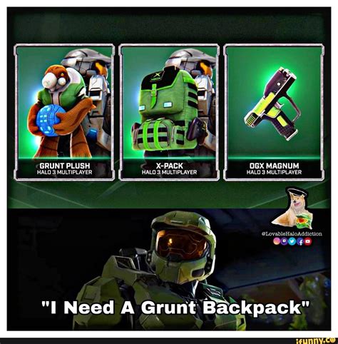 GRUNT PLUSH X-PACK OGX MAGNUM HALO 3 MULTIPLAYER IPLAYER, HALO 3 MULTIPLAYER Need Grunt Backpack ...