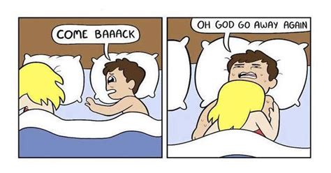 The 6 Stages Of Sharing a Bed With Your Partner | Comics, Funny memes, Cute couples cuddling