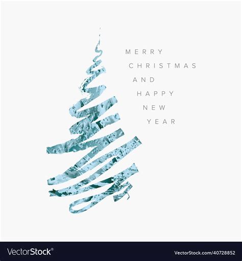 Minimalist modern christmas card with tree Vector Image