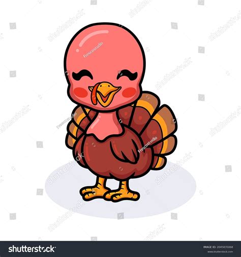 Cute Happy Baby Turkey Cartoon Stock Vector (Royalty Free) 2045835068 ...