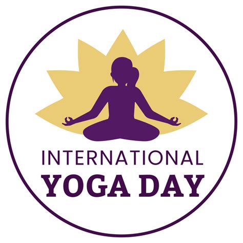 21 June yoga day PNG design image. Beautiful yoga day logo design with lotus flower. Women doing ...