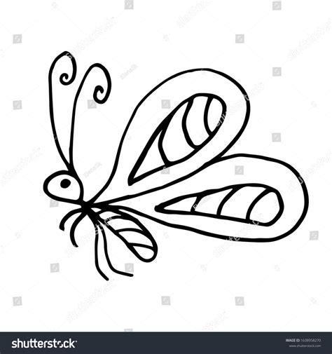 Sketch Butterfly Doodle Vector Illustration Handdrawn: เวกเตอร์สต็อก ...