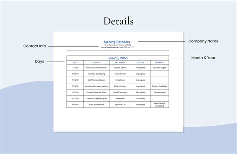 Calendar Spreadsheet Template in Excel, Google Sheets - Download ...