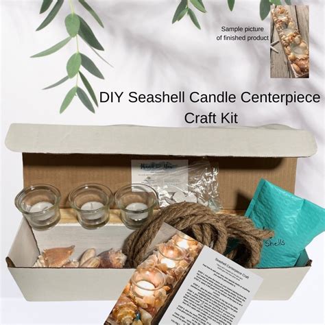 Seashell Centerpiece Craft Kit , DIY Seashell Art Table Decor ...