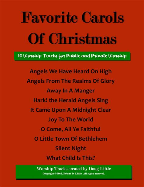 Favorite Carols Of Christmas Worship Tracks – Doug Little Songs