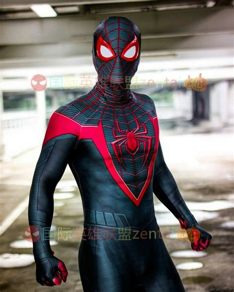 The Spider-man Miles Morales Jumpsuit Cosplay Bodysuit Costume 3D Suit Halloween | eBay