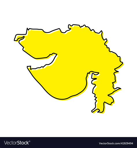 Simple outline map of gujarat is a state india Vector Image