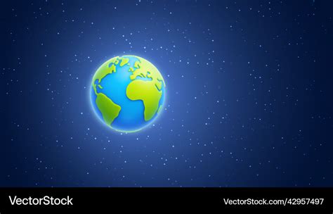 Cartoon planet earth floating alone in outer space