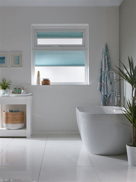 Intu bathroom blinds in aqua from Apollo Blinds. Made to measure blinds. Bathroom inspiration ...