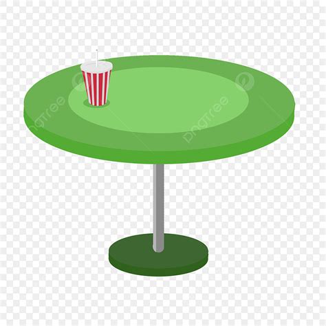 Round Table Clipart Transparent PNG Hd, Green Round Table Illustration, Simple Furniture, Green ...