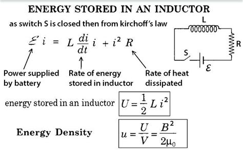 ENERGY STORED IN AN INDUCTOR | Physics notes, Electronic circuit projects, Electrical engineering