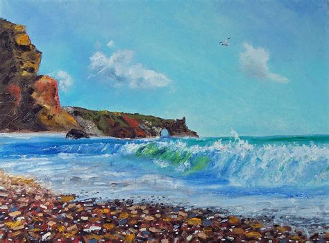 Rocky Seashore Painting by Robert Gross