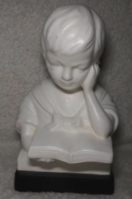 VINTAGE BOY READING Book Bookend Resin One 1 White Black Heavy 7" x 4" x 3.5" $29.99 - PicClick