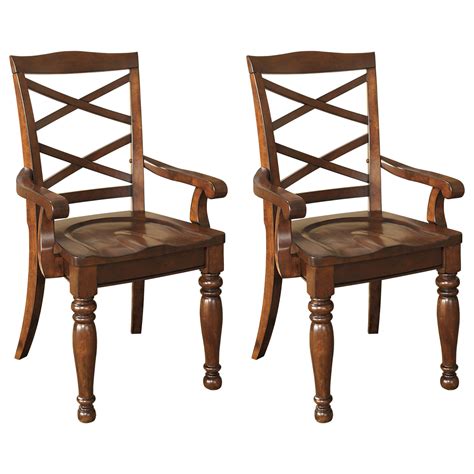 Signature Design by Ashley Porter Dining Room Arm Chair Set of 2 Rustic Brown - Walmart.com ...