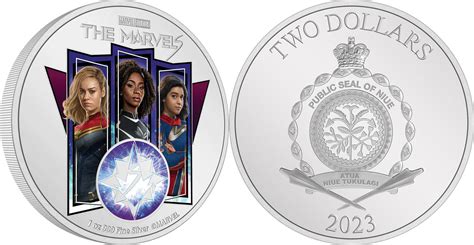 2 Dollars MARVELS 1 Oz Silver Coin 2$ Niue 2023 Proof | MA-Shops