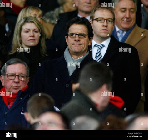 England manager Fabio Capello in the stands to watch the match (Credit ...