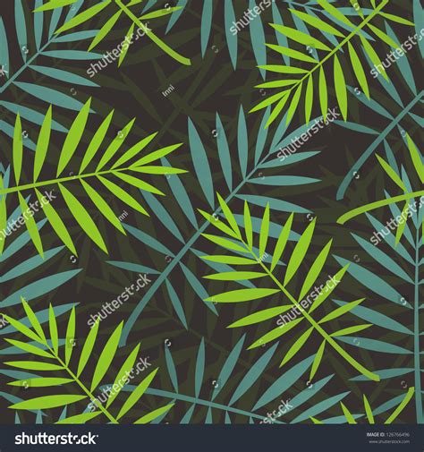 Leaves Palm Tree Seamless Pattern Stock Vector 126766496 - Shutterstock