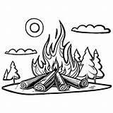 Campfire Coloring Page · Creative Fabrica sketch template
