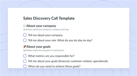 Sales Discovery Call Meeting Template | Fellow.app