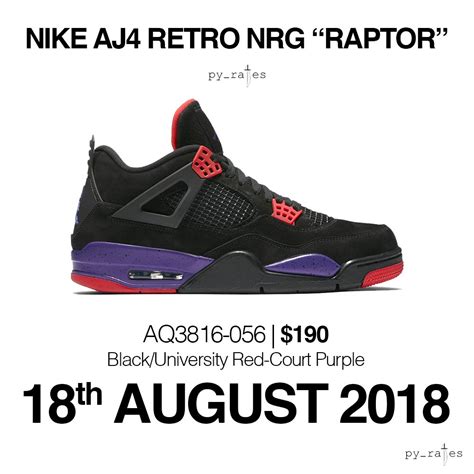 Air Jordan 4 Raptors AQ3816-065 Release Date - Sneaker Bar Detroit