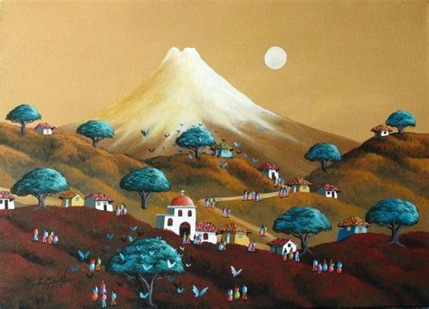 This painting depicts the highest active volcano in the Ecuadorian Andes. Cesar Mejia invites ...