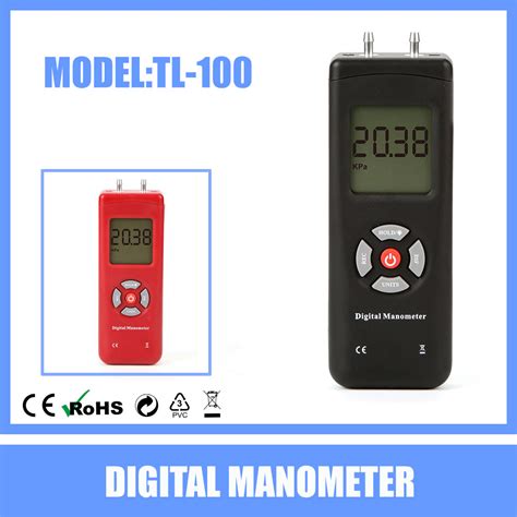 Rise TL-100 Professional Digital Air Pressure Meter & Manometer to Measure Gauge & Differential ...