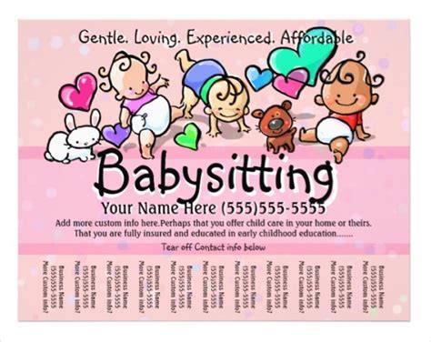 FREE 17+ Baby Sitting Flyer Designs in MS Word | PSD | AI | Vector EPS | Pages | Publisher ...