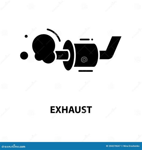 Exhaust Symbol Icon, Black Vector Sign with Editable Strokes, Concept ...