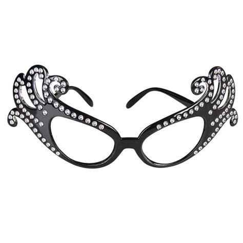 Dame Edna Glasses - Black with Clear Lenses