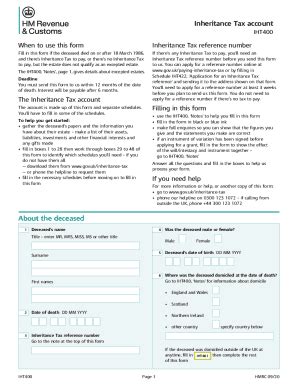 UK HMRC IHT400 2020-2024 - Fill and Sign Printable Template Online